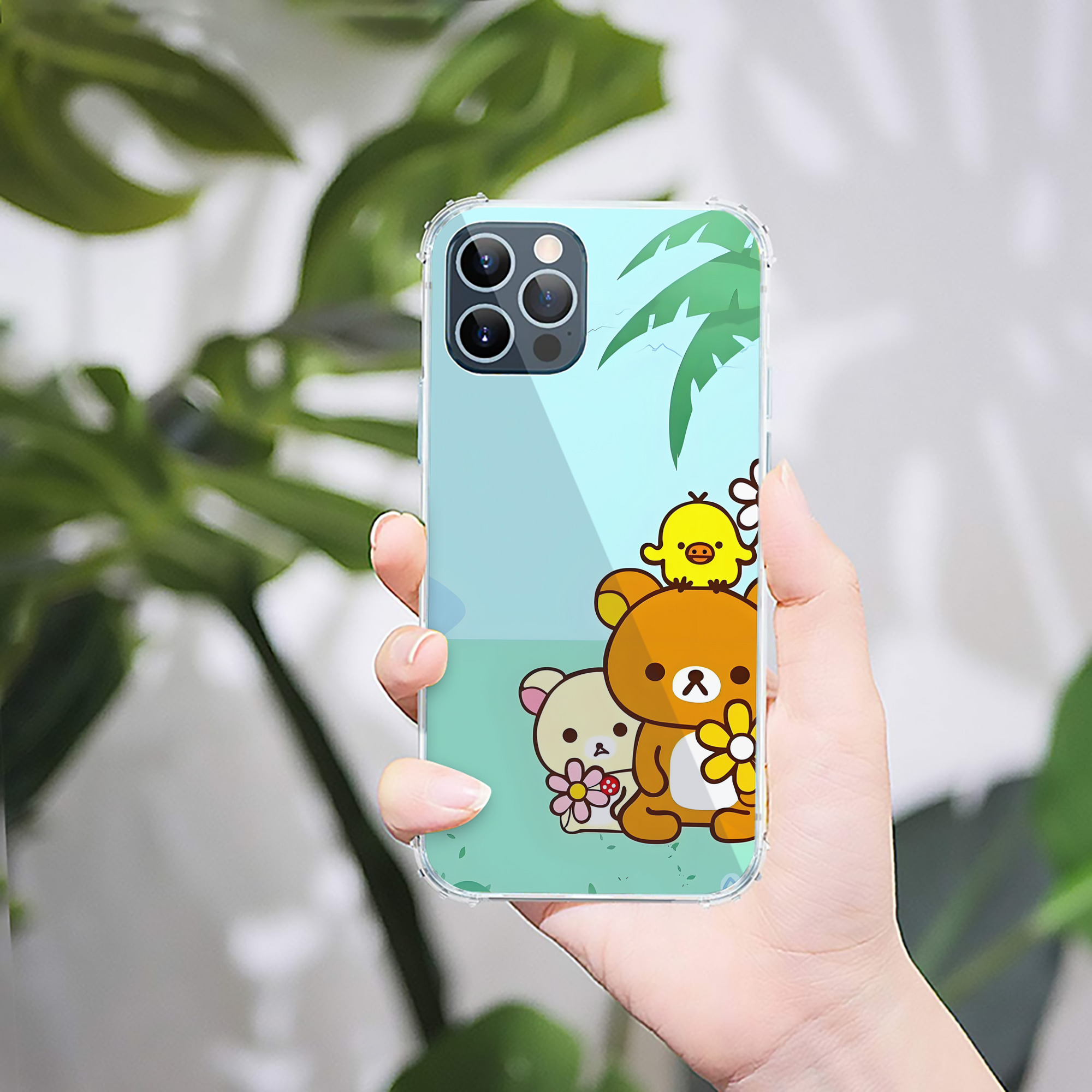 （画像用） リラックマ リラックマ キイロイトリ Rilakkuma Korilakkuma Kiiroitori 【iPhone 12シリーズ対応】透明スマホケース（クリアソフトケース）
